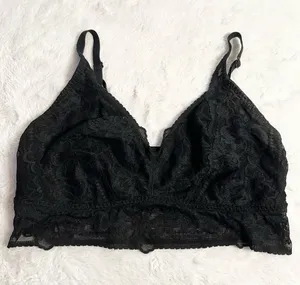 VS PINK Black Lace Bralette Size Large Wireless Comfortable thumbnail 1