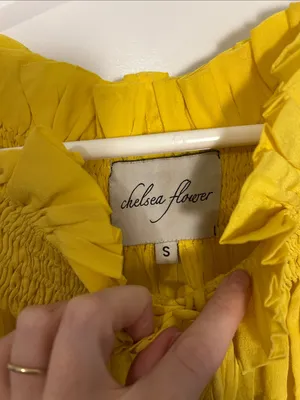 Women's Yellow Smocked Tie thumbnail 3
