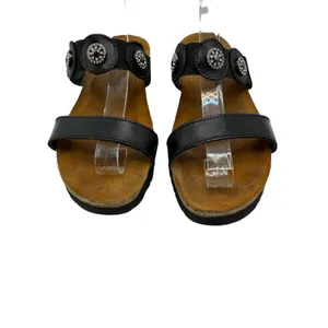 Naot Marissa Leather‎ Sandal Women 6 Black Rhinestone Medallion Slide Leather thumbnail 3