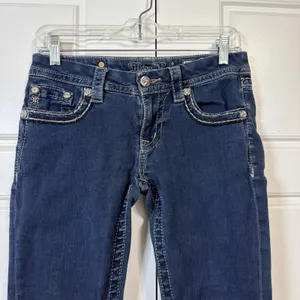 Miss Me Skinny Jeans Womens 27 Dark Wash Embellished Rhinestone Cross Pockets thumbnail 3