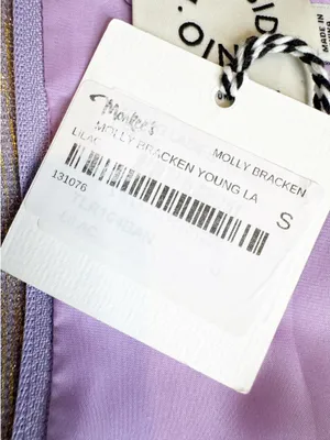 NWT Lili Sidonio x Molly Bracken Iridescent Cut Out Mini Dress in Lilac Size S thumbnail 9