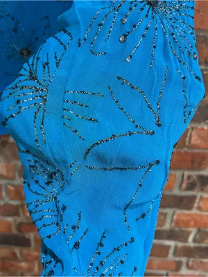 Chico’s womens beaded embroidered open front jacket cardigan turquoise blue 3 thumbnail 6