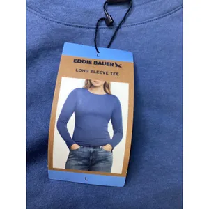 Eddie‎ Bauer Womens Long Sleeve Tee Blue Crew Neck EB010687 Size Large NWT thumbnail 2