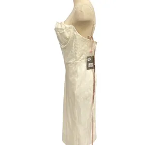 New HOUSE OF CB London Myrna Corset Slip Midi Dress Ivory White L+ La thumbnail 7