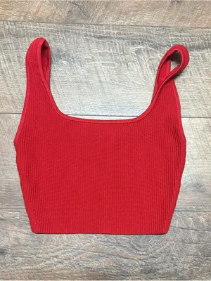 Babaton Aritzia Sculpt Knit Square Neck Cropped Tank Top Size XS thumbnail 2