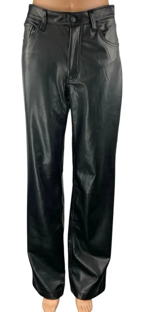 Abercrombie & Fitch The 90s Relaxed Jean Coated Black High Rise Denim Jeans 4 thumbnail 1