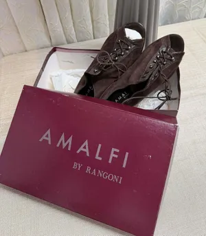 Amalfi by Rangoni Brown Italian Suede Lace Up Ankle Peep Toe Boot Size 7.5 thumbnail 1