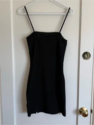 H&M Black Mini Slip Dress thumbnail 2