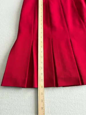 Nine West Vibrant Red A-Line Pleated Skirt thumbnail 6