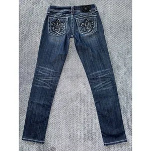 Miss Me Women's Skinny Blue Denim Low Rise Medium Wash Size 26‎ thumbnail 6