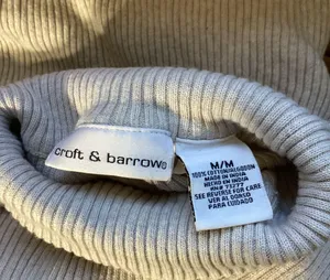Croft & Barrow Light Grey Sweater Size Medium thumbnail 3