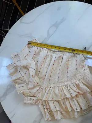 Soleil Ivory Ruffle Tiered Skort with Multicolor Dot Stripes Pink thumbnail 8