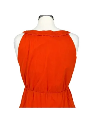 Maeve Anthropologie Y2K Terrasina Tiered Ruffle Mini Dress Orange Size XS thumbnail 6