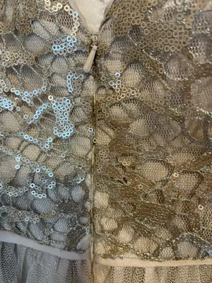 Aidan Mattox Gold Lace Tulle Sleeveless Long formal homecoming Dress 6 NWT thumbnail 6