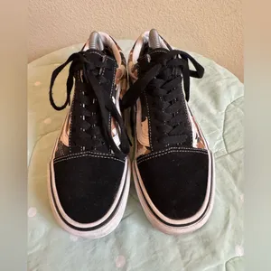 Vans Old Skool Black and Tan Camouflage Sneakers women’s size 6 thumbnail 6