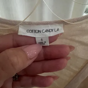 Cotton Candy Beige Tie-Front Top and Button-Front A-Line Skirt Set thumbnail 3