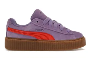 Savage X fenty X puma collab suede purple and red sneakers platforms 6 thumbnail 1
