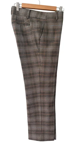 Talbots Southampton Pant 6P Plaid Straight Leg Trousers Petite Brown Blue Preppy thumbnail 1