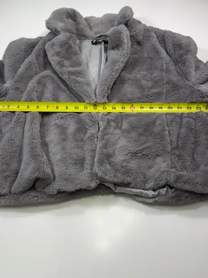 Allegra K Gray Plush Teddy Jacket with Cozy Collar thumbnail 4