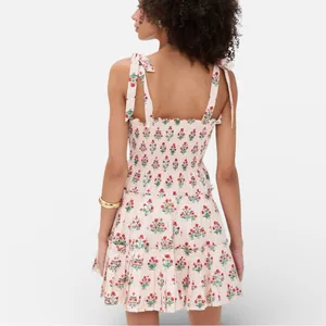 Hill House Ribbon Charlotte Nap Mini Dress in Block Print Poppy thumbnail 2