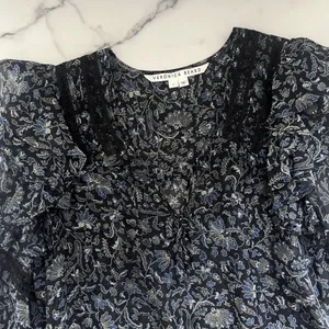Veronica Beard Penny Silk blouse Floral Lace Sz 6 Romantic Feminine Chic Lux Top thumbnail 6