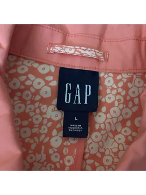 GAP Women's Vibrant Coral Pink Trench Coat Hidden Buttons Pockets Trendy Cotton thumbnail 5