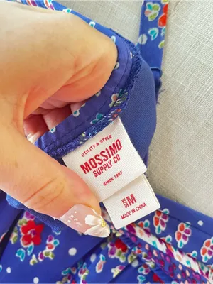 Blue Floral empire waist babydoll Spaghetti Strap Sundress thumbnail 3