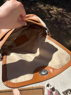 Coach Leather Crossbody Orange/Brown/cream thumbnail 8