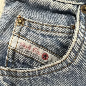 Vintage 90s Jr Size 7‎ Bugle Boy Jeans Distressed Blue High Rise Mom Tapered Leg thumbnail 7