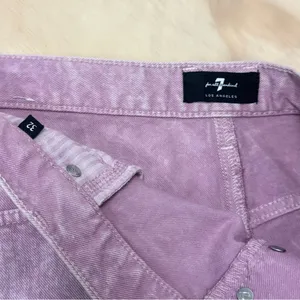 7 For All Mankind Monroe Cuttoff Denim Short Pink‎ Raw Hem Button Fly W32 thumbnail 6
