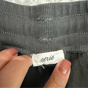 Aerie Soft Landing‎ Trouser Smoked Gray Loose Fit Super Wide Leg Large Short thumbnail 4