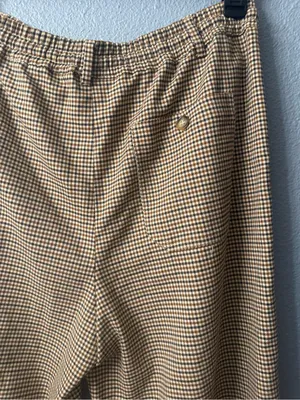 Anthropologie Maeve Classic Women's Houndstooth Wide-Leg Pants in Tan NWOT thumbnail 6