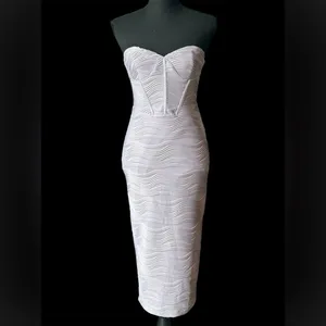 Hello Molly Strapless Textured light lavender bodycon Dress NWT 6 thumbnail 2