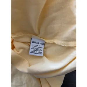 Vanilla Star Tiered Maxi Dress Womens Size S Yellow Boho Summer Cotton Blend thumbnail 5