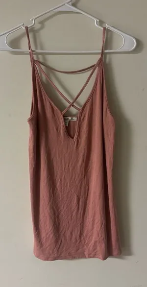 Express Strappy Tank Top | Size Large | Mauve Pink thumbnail 1