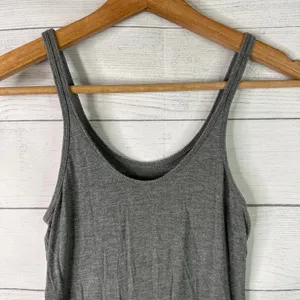 Alexander Wang Ribbed Knit Tank Top Scoop Neck Minimalist Designer Gray S thumbnail 5