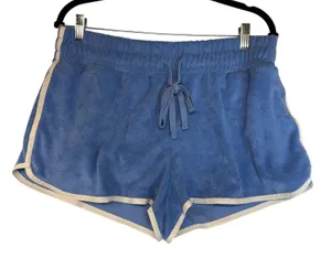 Daily Practice Blue Terry Cloth Dolphin Shorts Elastic Waist Drawstring Size LL‎ thumbnail 1
