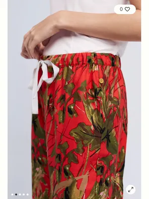 ANTHROPOLOGIE Lilka Doting Deer Red Flannel Sleep Pants Medium thumbnail 2