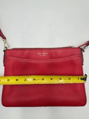 Kate Spade New York Red Pebbled Leather Crossbody Shoulder Bag Purse Dust Bag thumbnail 6