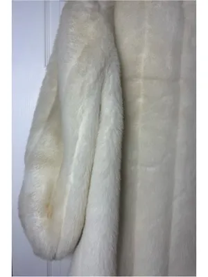 Vintage Women's Cream Faux Fur Jacket Front Button Made In USA Size XL Coat thumbnail 6