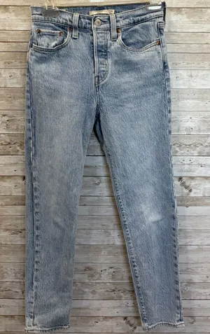 Levi's Premium Womens 25x27 Wedgie Jeans‎ High Rise Button Fly Light Wash Ankle thumbnail 1