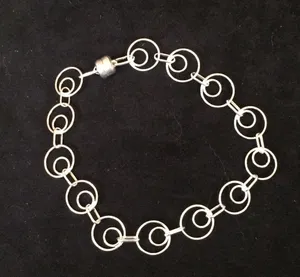 7 1/4” sterling silver double round bracelet thumbnail 2