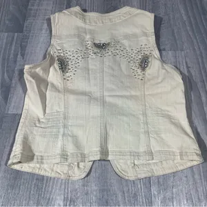 West 36th Embellished Cream Vest; Large Women’s thumbnail 6