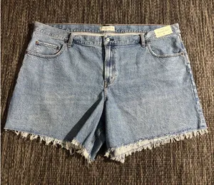 Abercrombie and Fitch Loose Short High Rise Medium Wash Denim 6” Plus Size 22 thumbnail 1