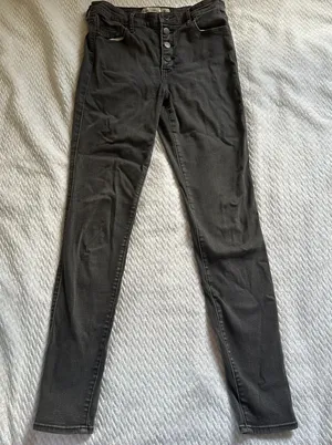 Abercrombie and Fitch Button Fly Super Skinny High Rise Jeans thumbnail 1