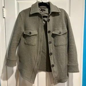 Quince merino wool shirt jacket shacket XS gray thumbnail 3