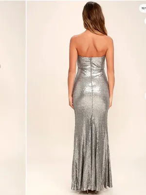 LULU's Sexy Prom Holidays Wedding New Years Shimmer Sparkle Bustier Maxi Gown thumbnail 5
