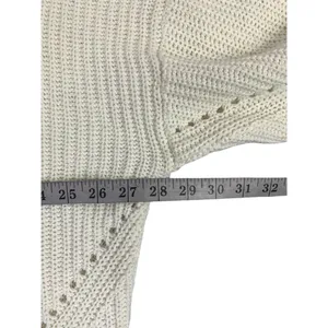 Time & Tru Women's Knitted Cream Sweater thumbnail 6