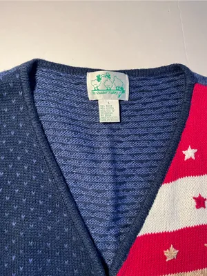 Vintage Quacker Factory Americana Knit‎ Sweater Vest TeacherCore thumbnail 5