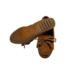 Minnetonka Kilty Hard Sole‎ Suede Moccasins Women's size 6.5 brown thumbnail 5